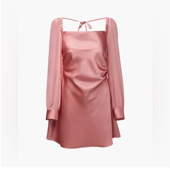 WEWOREWHAT Satin Long Sleeve Mini Dress - Picture 7 of 9